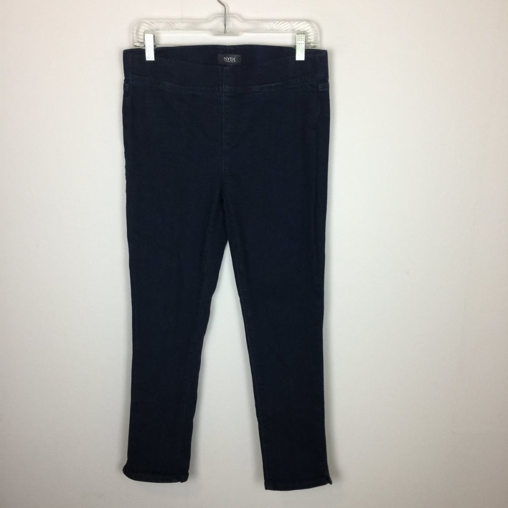 NYDJ Pull-On Skinny Ankle Jeans Leggings Size 6 Dark Wash Blue Lift Tuck Denim